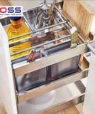 Giá dao thớt nan hộp ray âm giảm chấn BOSS BDH1635