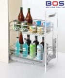 Giá gia vị inox 304 ray âm giảm chấn BOSS BGVIP1630