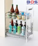 Giá gia vị inox 304 ray âm giảm chấn BOSS BGVIP-1620