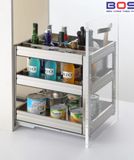 Giá gia vị nan hộp ray âm giảm chấn BOSS BGH1630