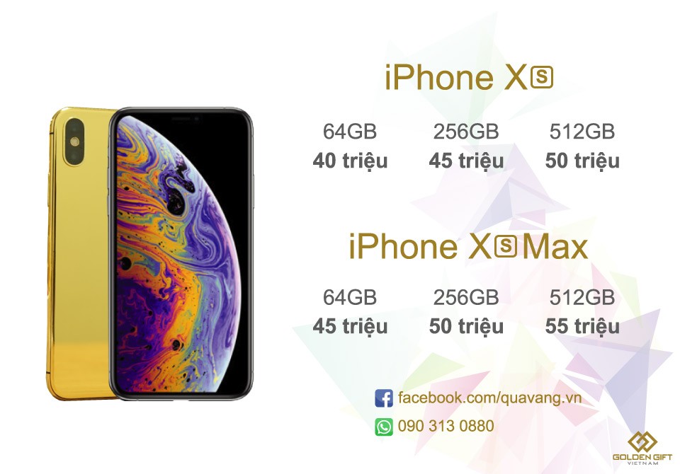 iPhone XS Max mạ vàng 24K, giá bán iP tại Hà Nội