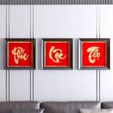 Bộ Tranh 3 Chữ Phúc Lộc Thọ mạ vàng
