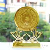 Mặt Trống Đồng mạ vàng - Đế hoa sen