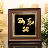 Tranh chữ Ân Sư thư pháp mạ vàng
