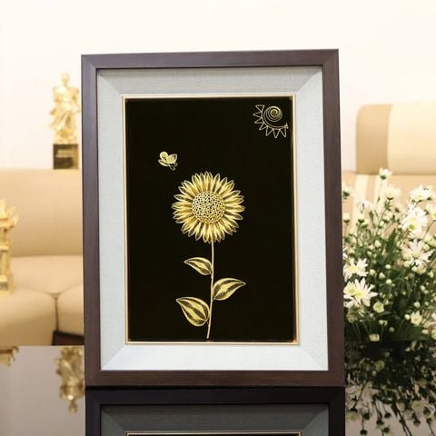 Tranh Hoa Hướng Dương mạ vàng 24K