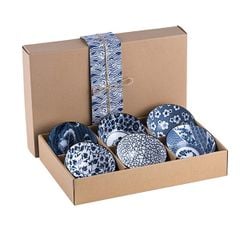 Bộ bát sứ phong cách Nhật 6 chiếc - vân xanh