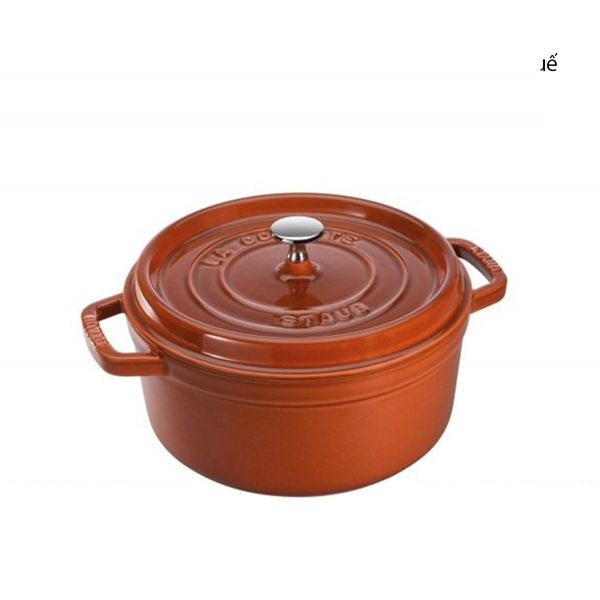 Nồi gang tròn Staub CoCottte cancelle 28 cm màu cam quế