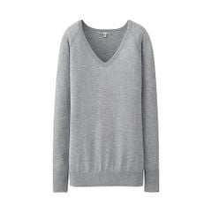 Áo len lông cừu Nữ cổ tim Uniqlo -128161