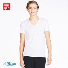 Áo làm mát nam cộc tay, cổ tim AlRism Uniqlo - 182486