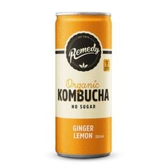 Trà Organic Kombucha có ga vị chanh gừng 250ml