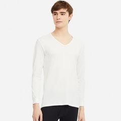 Áo giữ nhiệt nam cổ tim Heattech Uniqlo