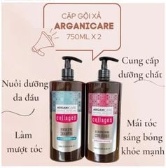 Cặp Dầu gội xả Collagen Arganicare 750mlx2 - Phục hồi tóc hư tổn