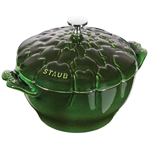 Nồi gang Staub Artic Cocotte B-GR 22cm - 3L màu xanh lá, hình atiso