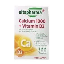 Viên uống Canxi 1000 và Vitamin D3 hãng Altapharma - Rossmann