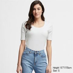 Áo thun tăm tay lỡ cổ tròn Uniqlo - 414444