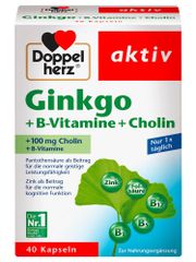 Viên uống bổ não Ginkgo + B Vitamine E, Cholin Đức - 40v