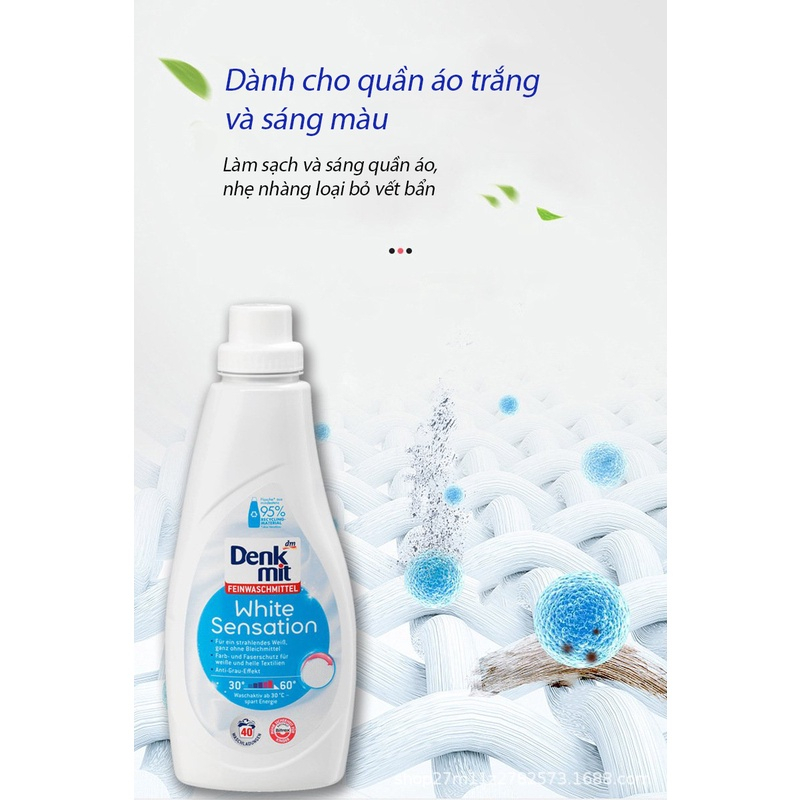 Nước giặt tẩy trắng Denkmit 1 lít