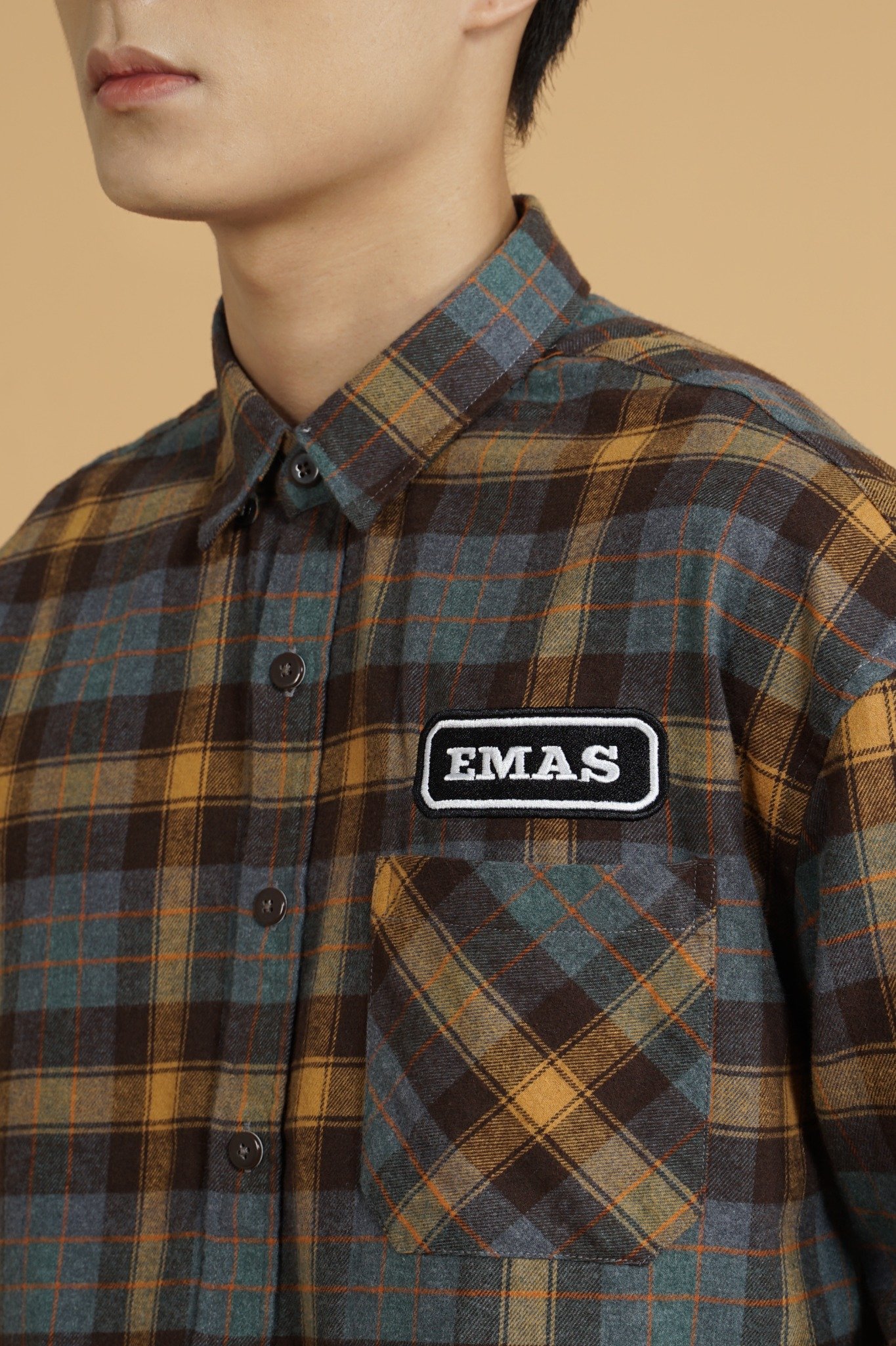  TEAL YELLOW LOGO FLANNEL 