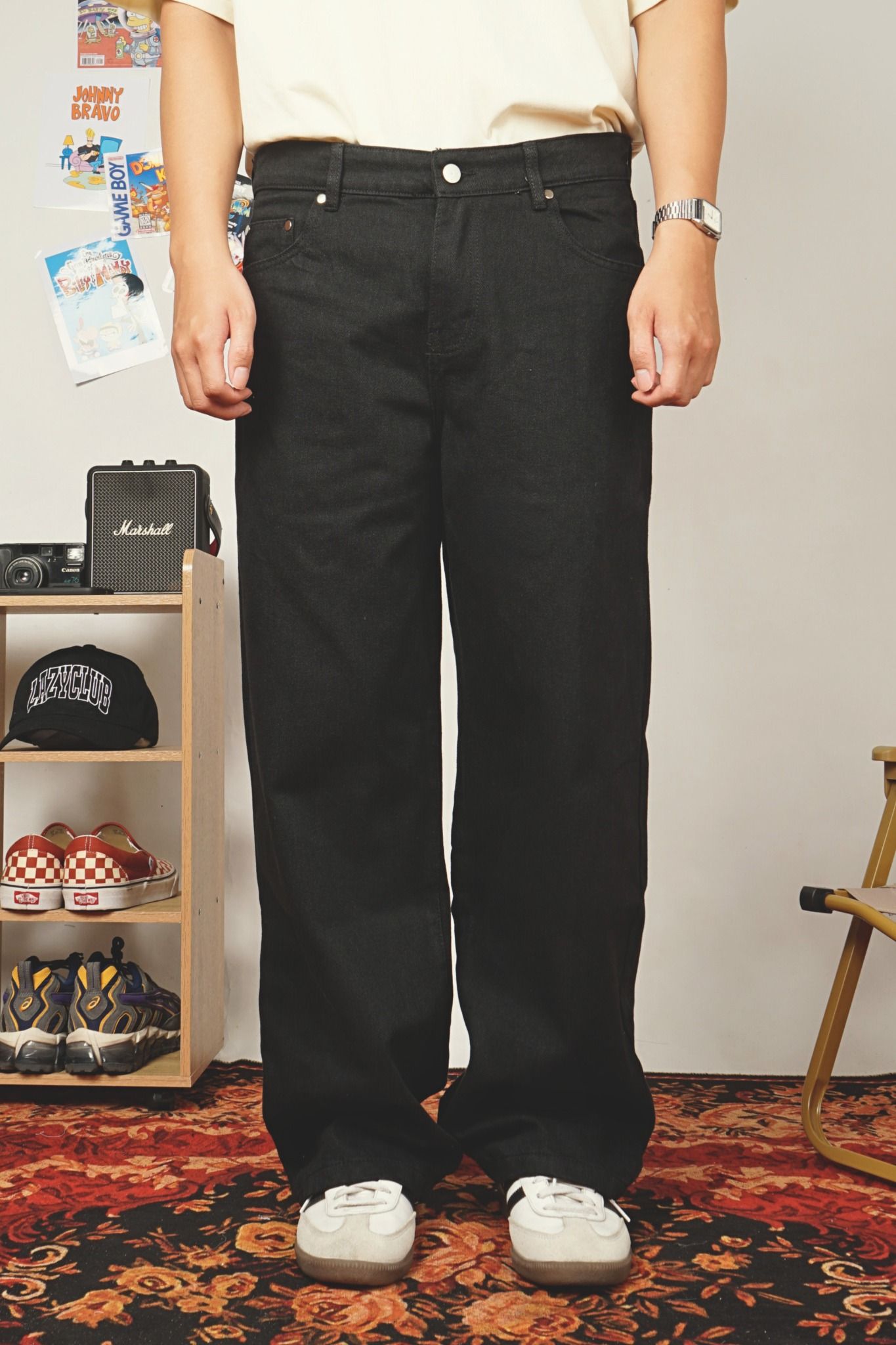 BLACK RELAXED FIT JEANS 