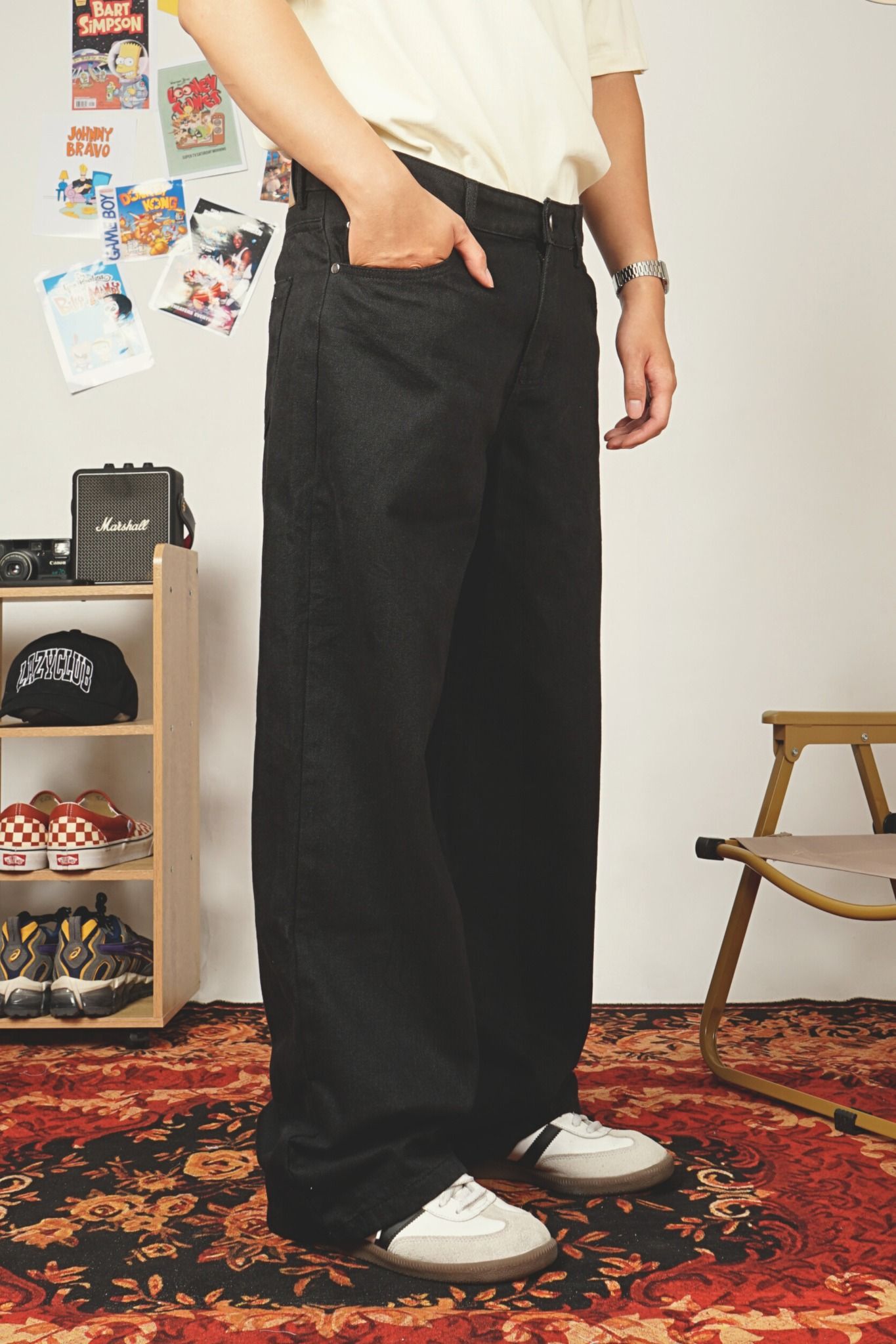  BLACK RELAXED FIT JEANS 