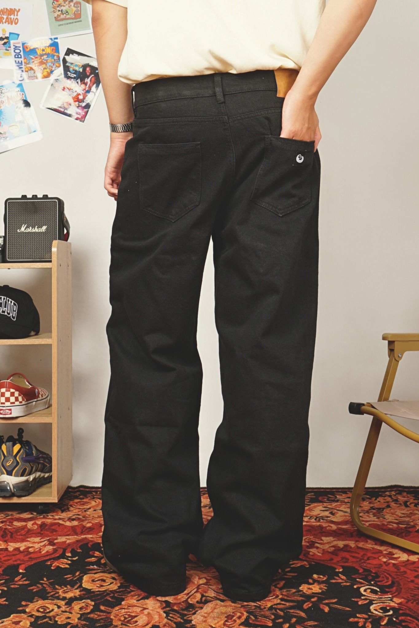  BLACK RELAXED FIT JEANS 