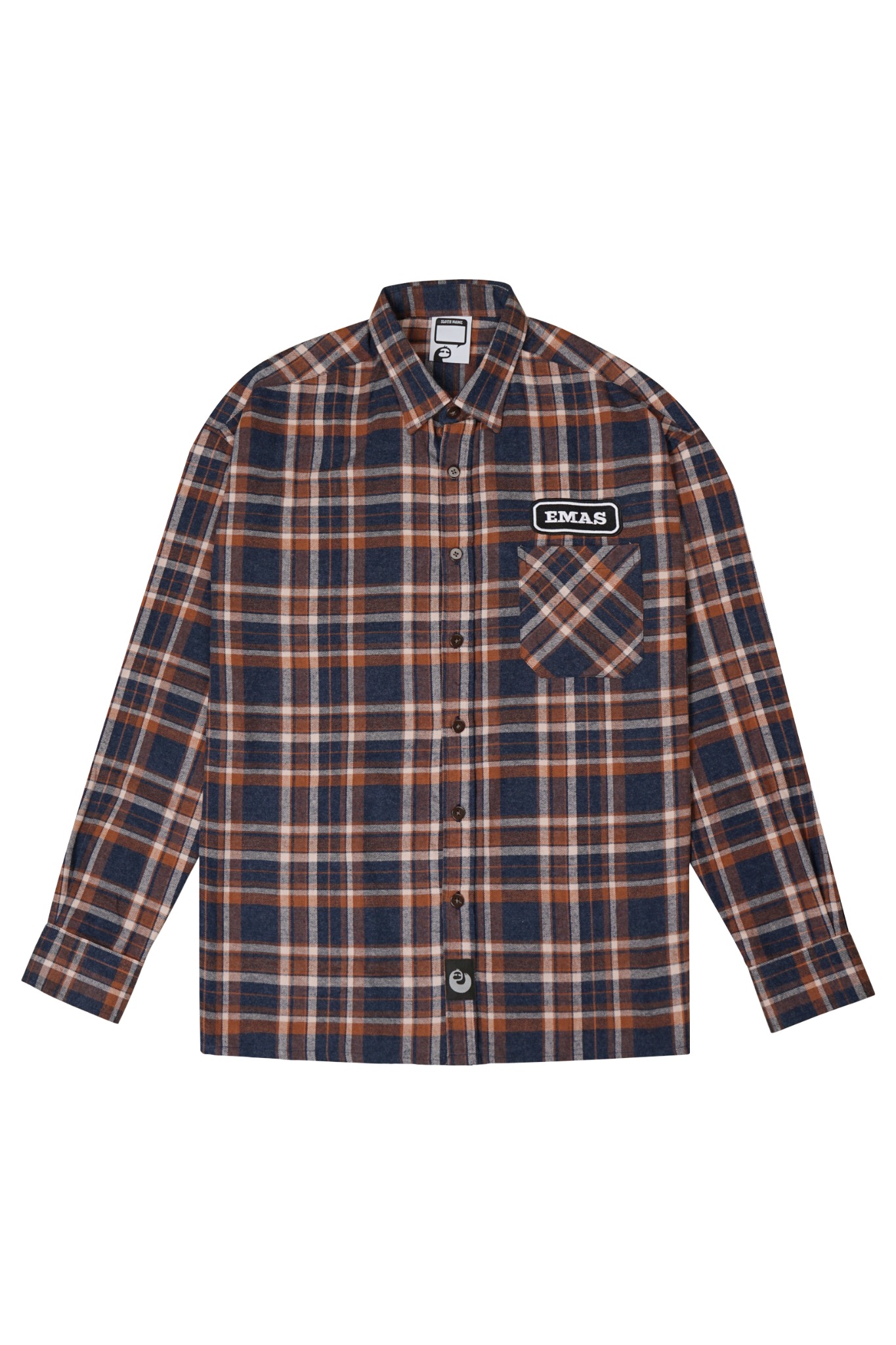  ORANGE NAVY LOGO FLANNEL 