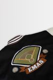  GREEN - BLACK - GREY BASEBALL VARSITY JACKET 