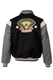  BLACK - GREEN - GREY BASEBALL VARSITY JACKET 