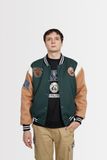  GREEN - BROWN BASEBALL VARSITY JACKET 