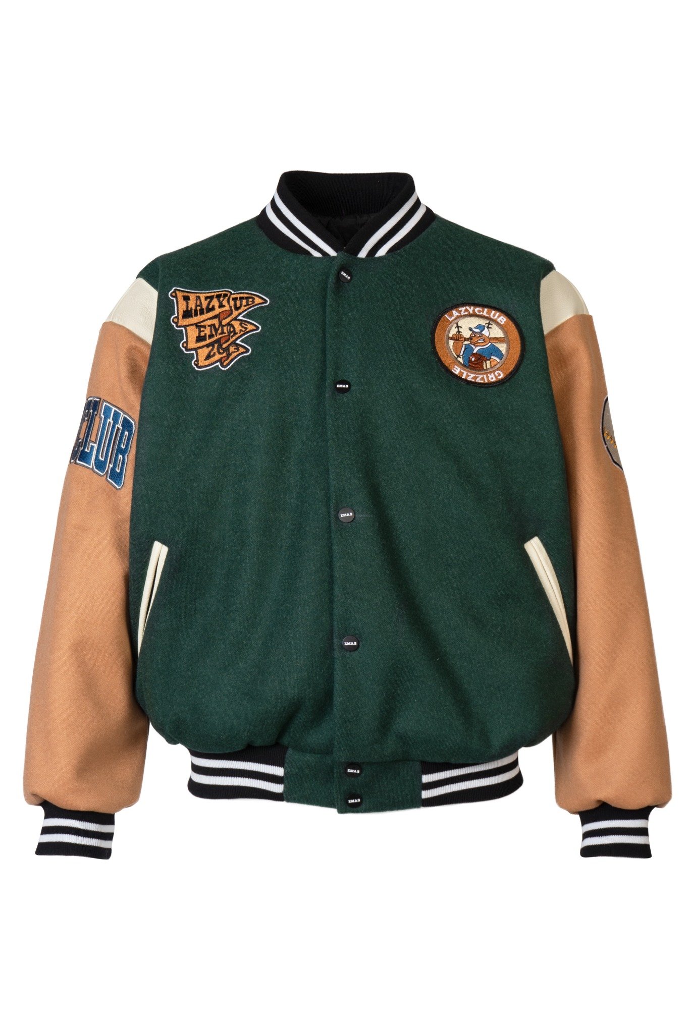  GREEN - BROWN BASEBALL VARSITY JACKET 