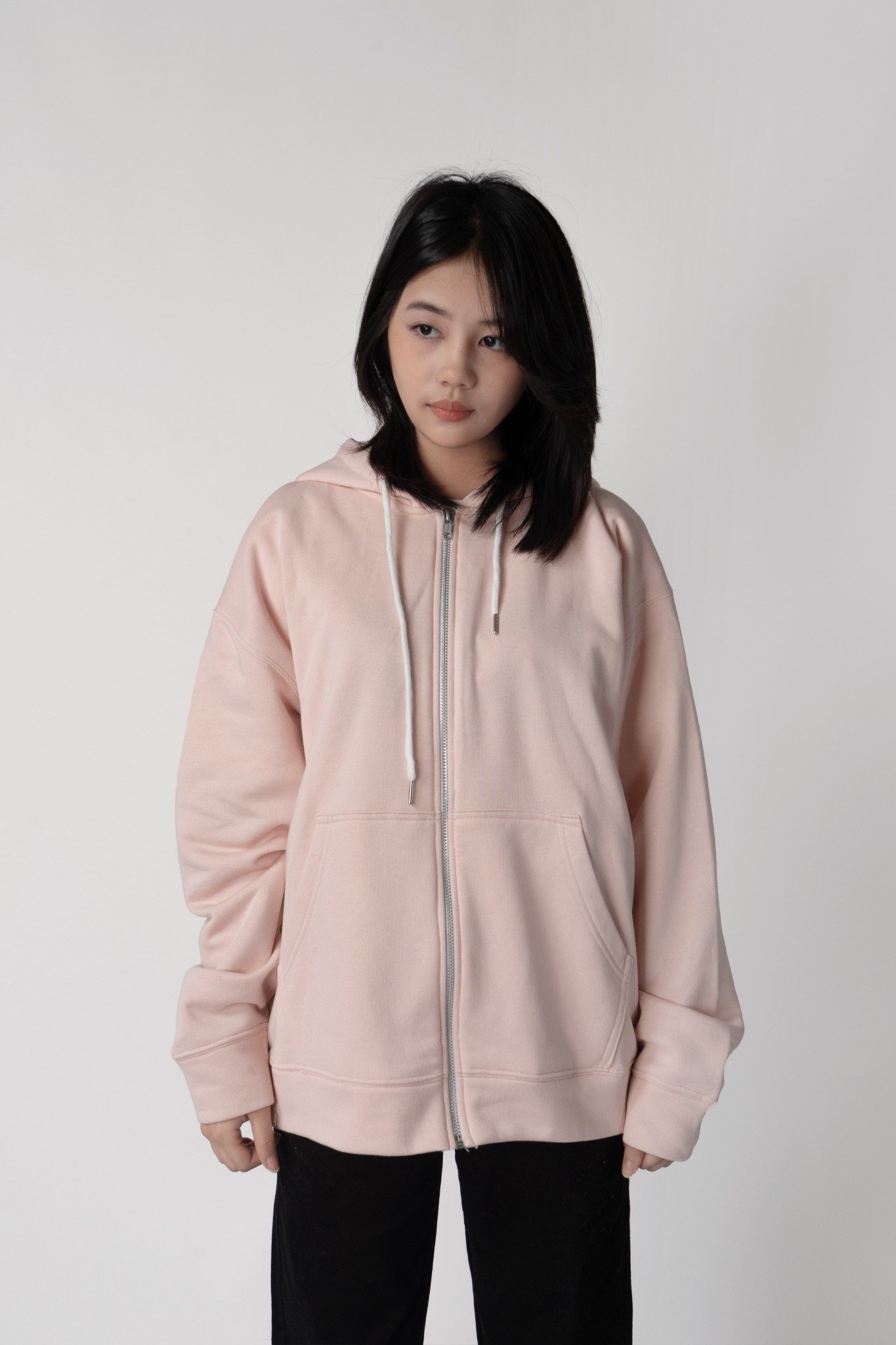  PINK BLANK HOODIEZIP 