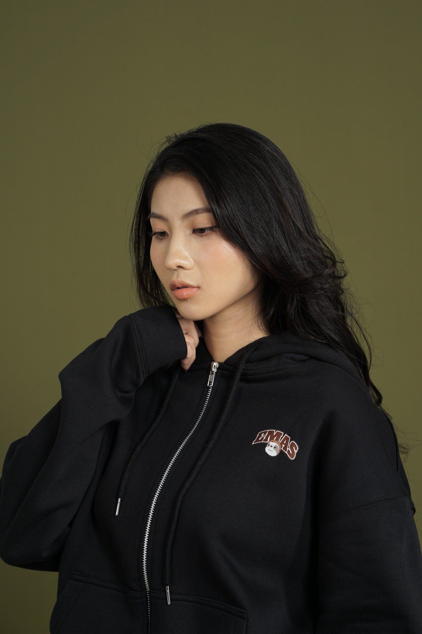  BLACK SLOTHFACE HOODIEZIP 