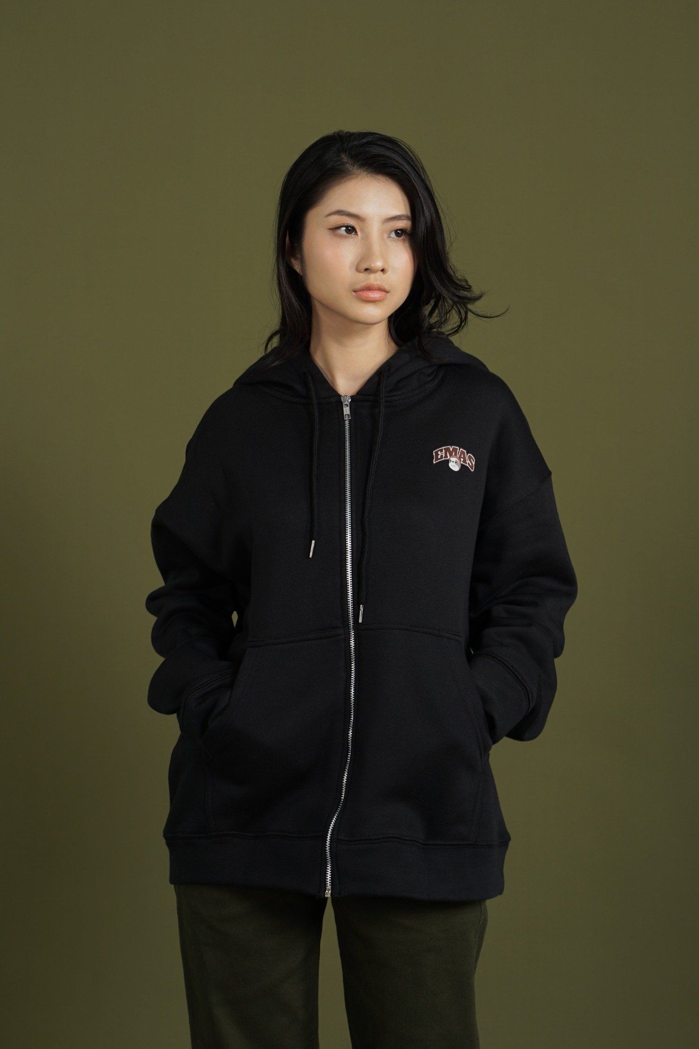  BLACK SLOTHFACE HOODIEZIP 