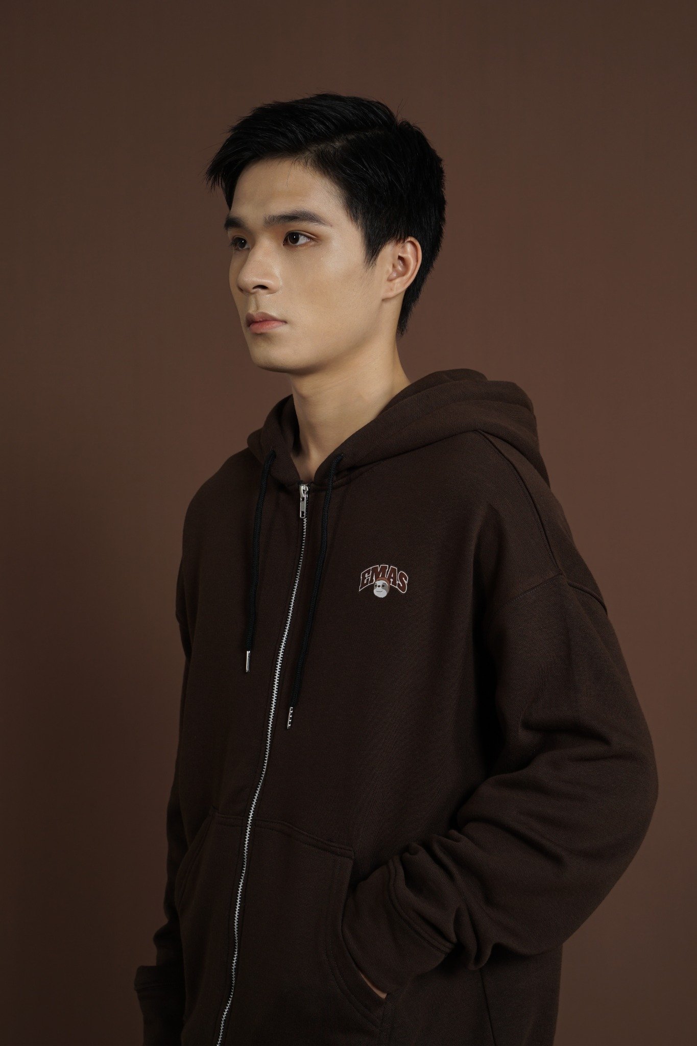  BROWN SLOTHFACE HOODIEZIP 