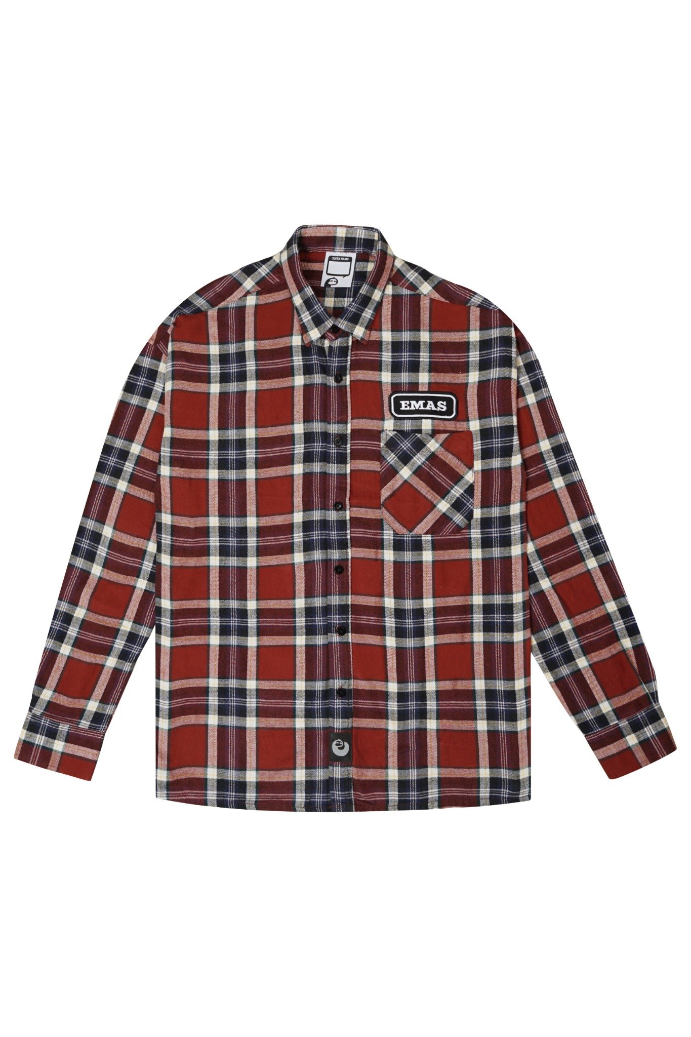  RED NAVY LOGO FLANNEL 