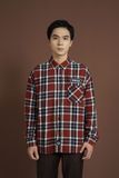  RED NAVY LOGO FLANNEL 