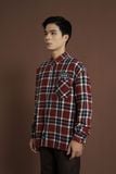  RED NAVY LOGO FLANNEL 
