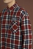  RED NAVY LOGO FLANNEL 