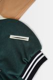  GREEN - BLACK - BROWN BASEBALL VARSITY JACKET 