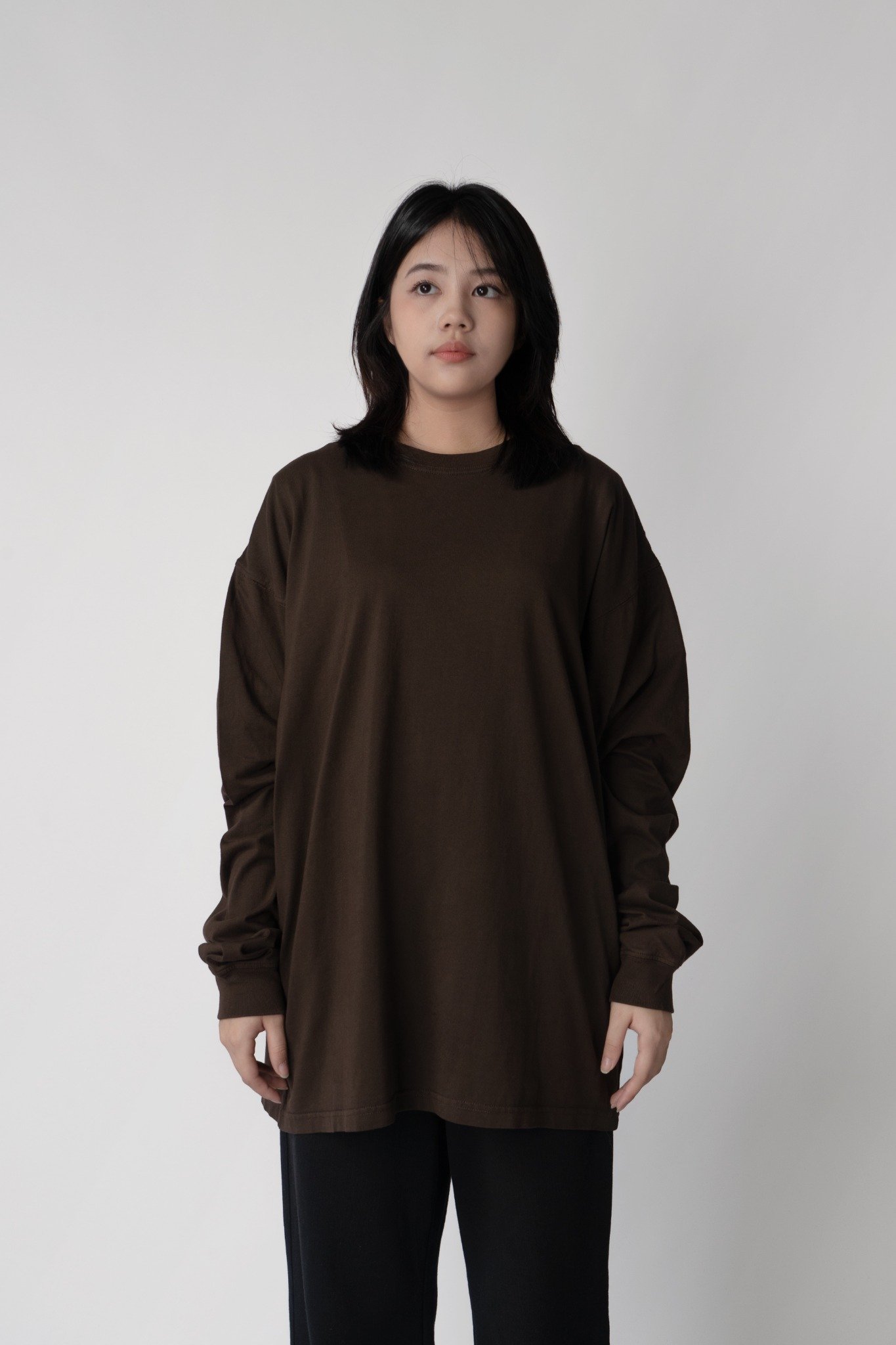  BROWN BLANK LONG SLEEVE 