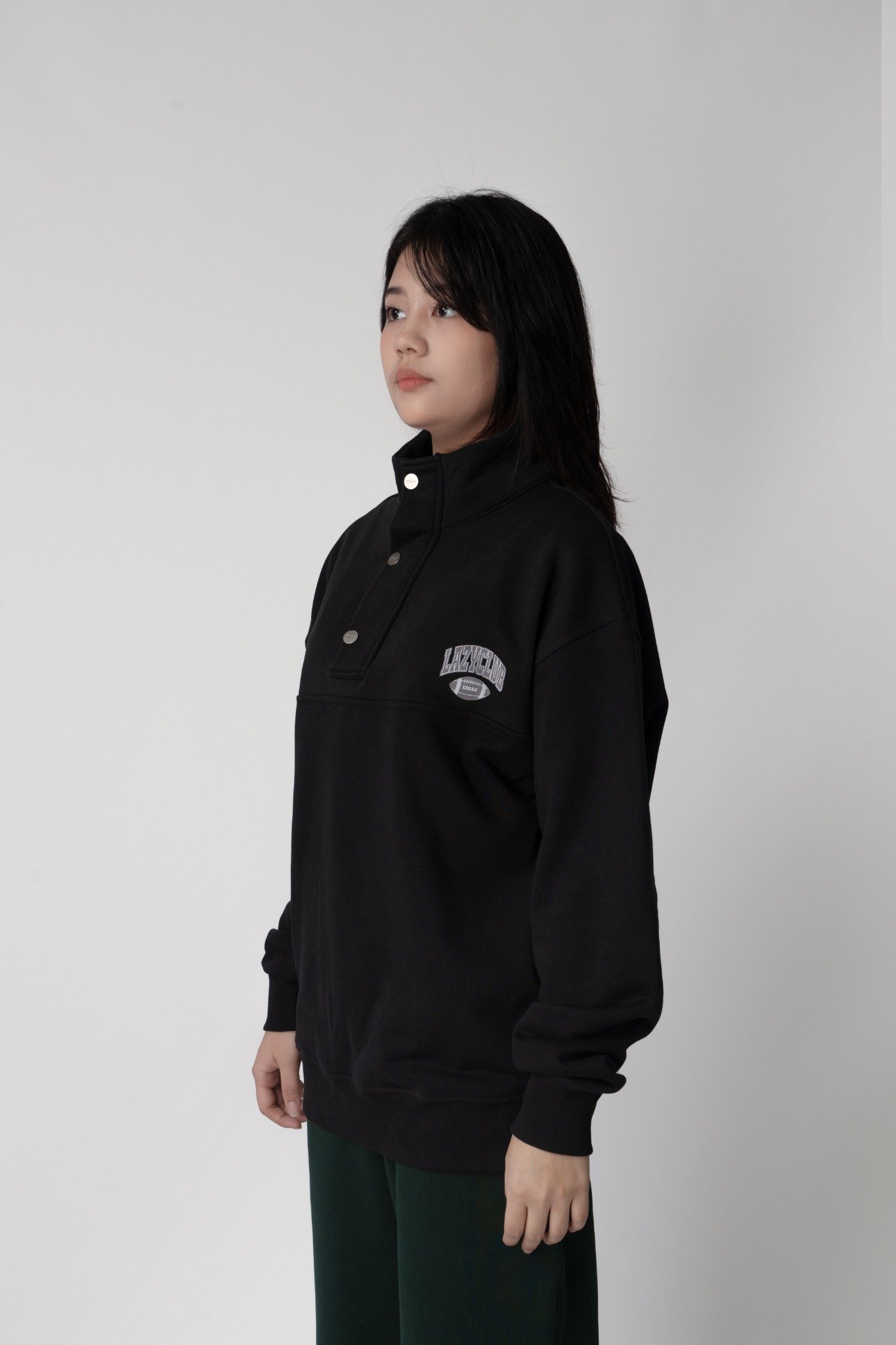  BLACK LAZYCLUB HALFZIP 