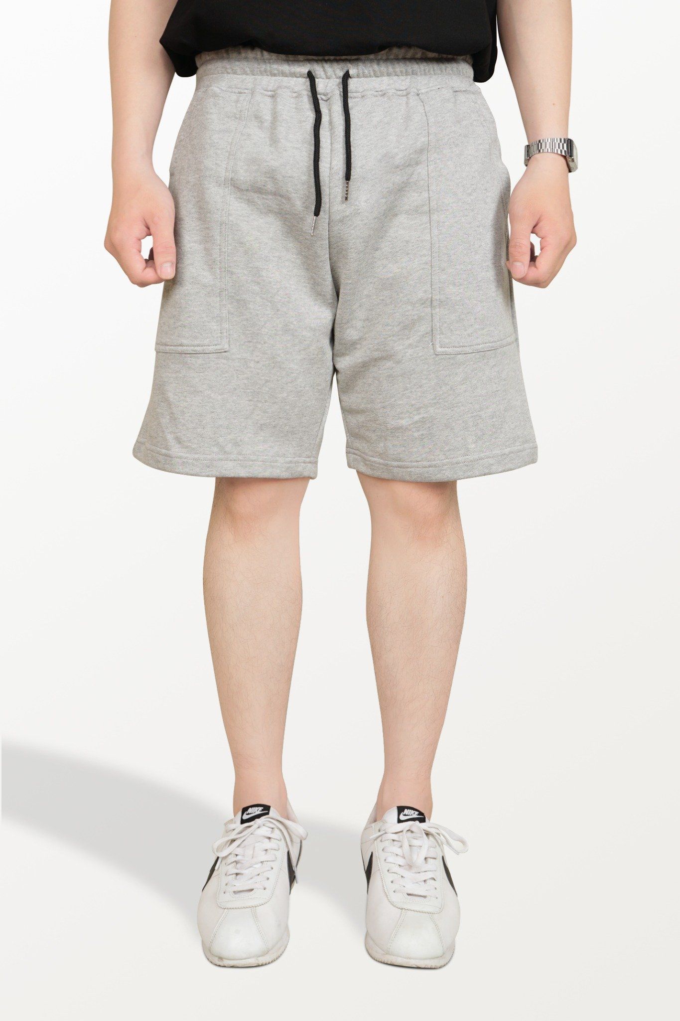 GREY RELAXED FIT SWEATSHORTS 