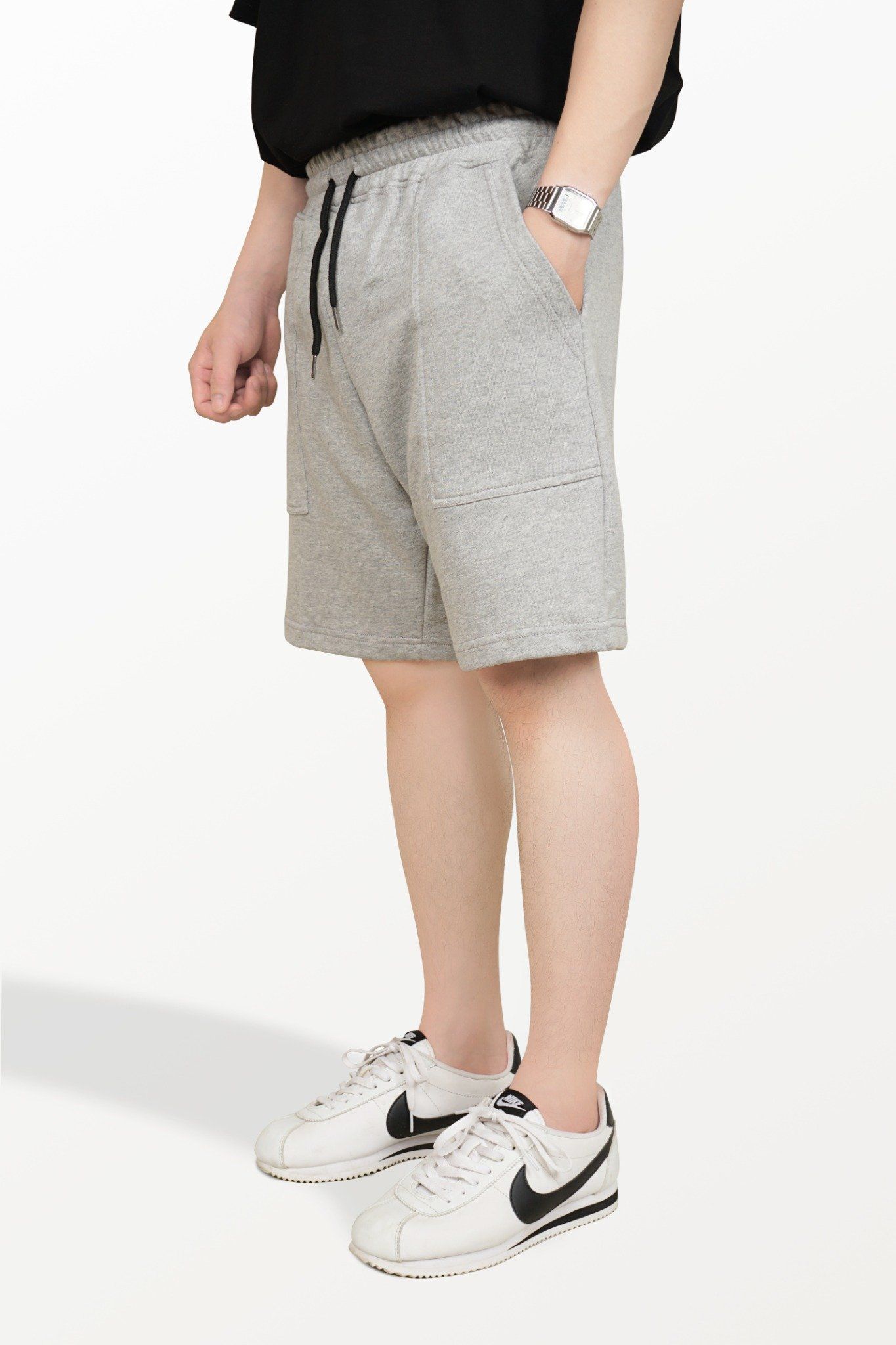 GREY RELAXED FIT SWEATSHORTS 