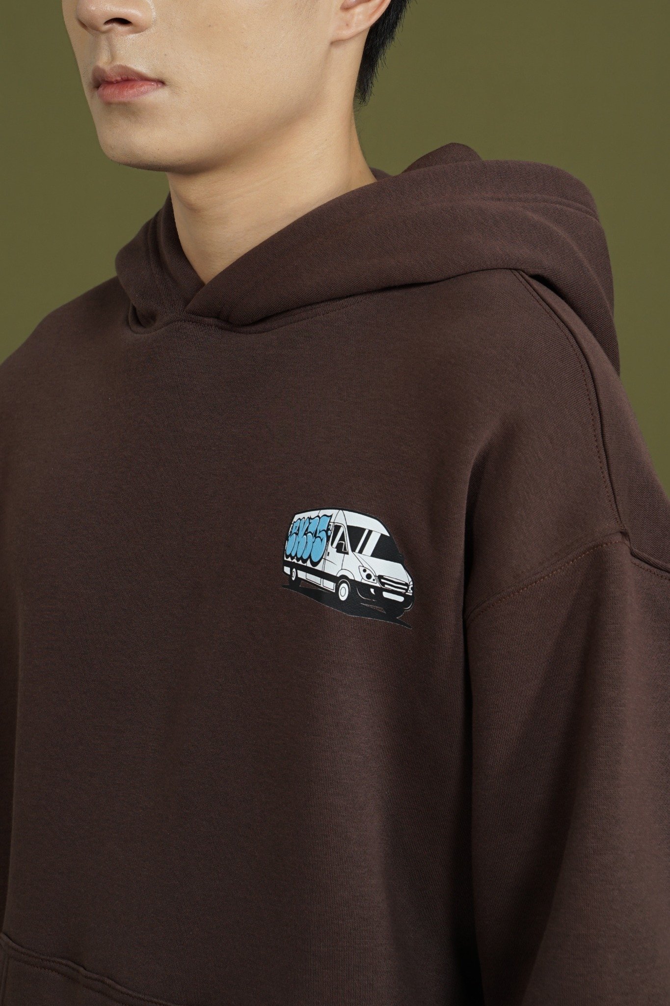  BROWN GRAFFITI VAN HOODIE 