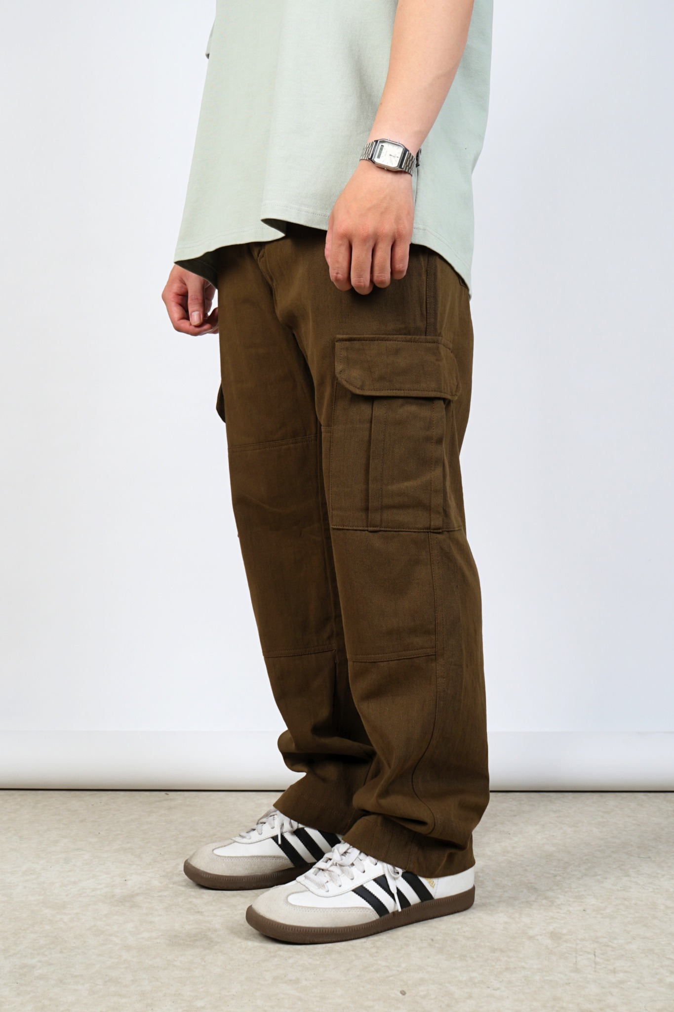  BROWN RELAXEDFIT CARGO PANTS 