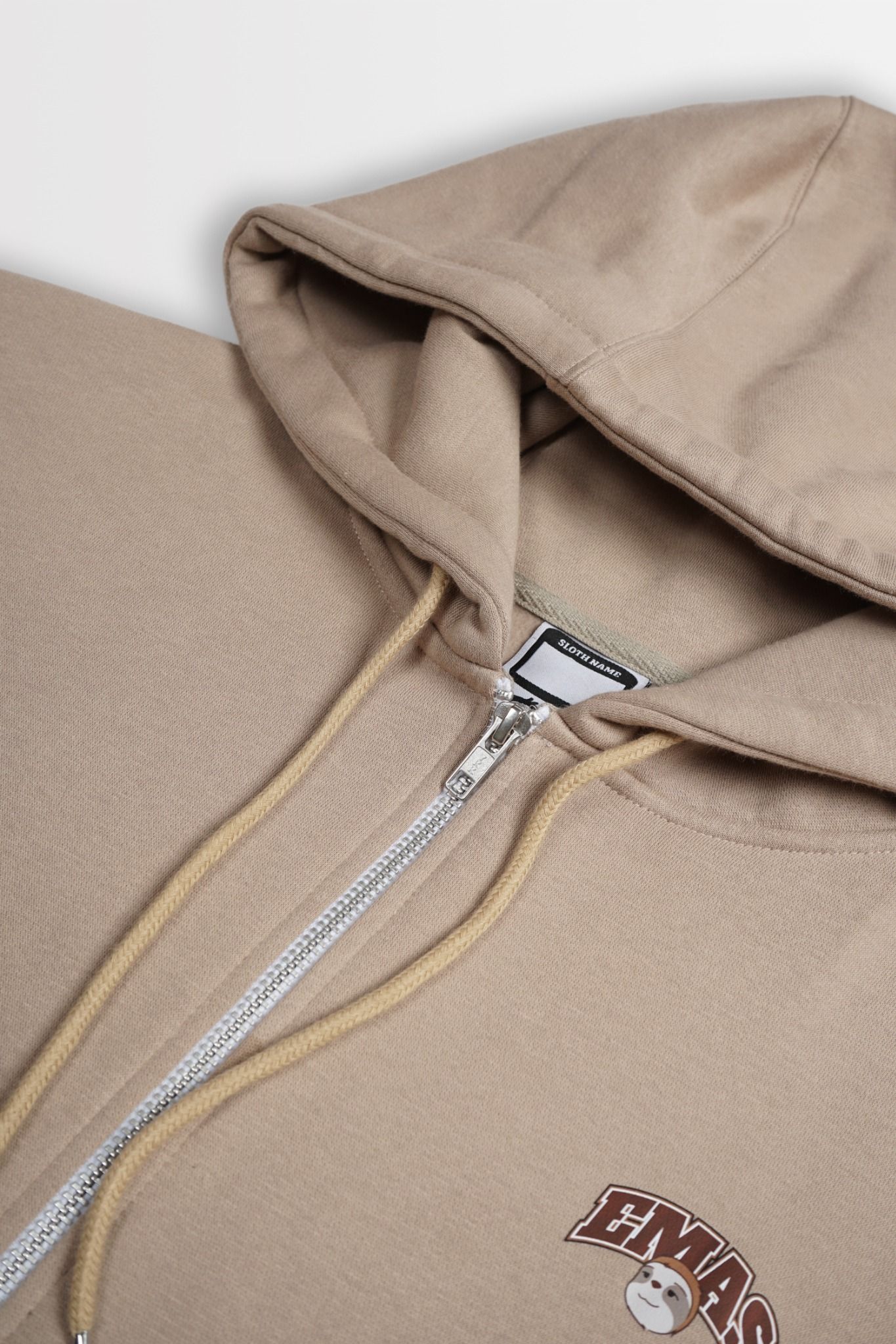  BEIGE SLOTHFACE HOODIEZIP 
