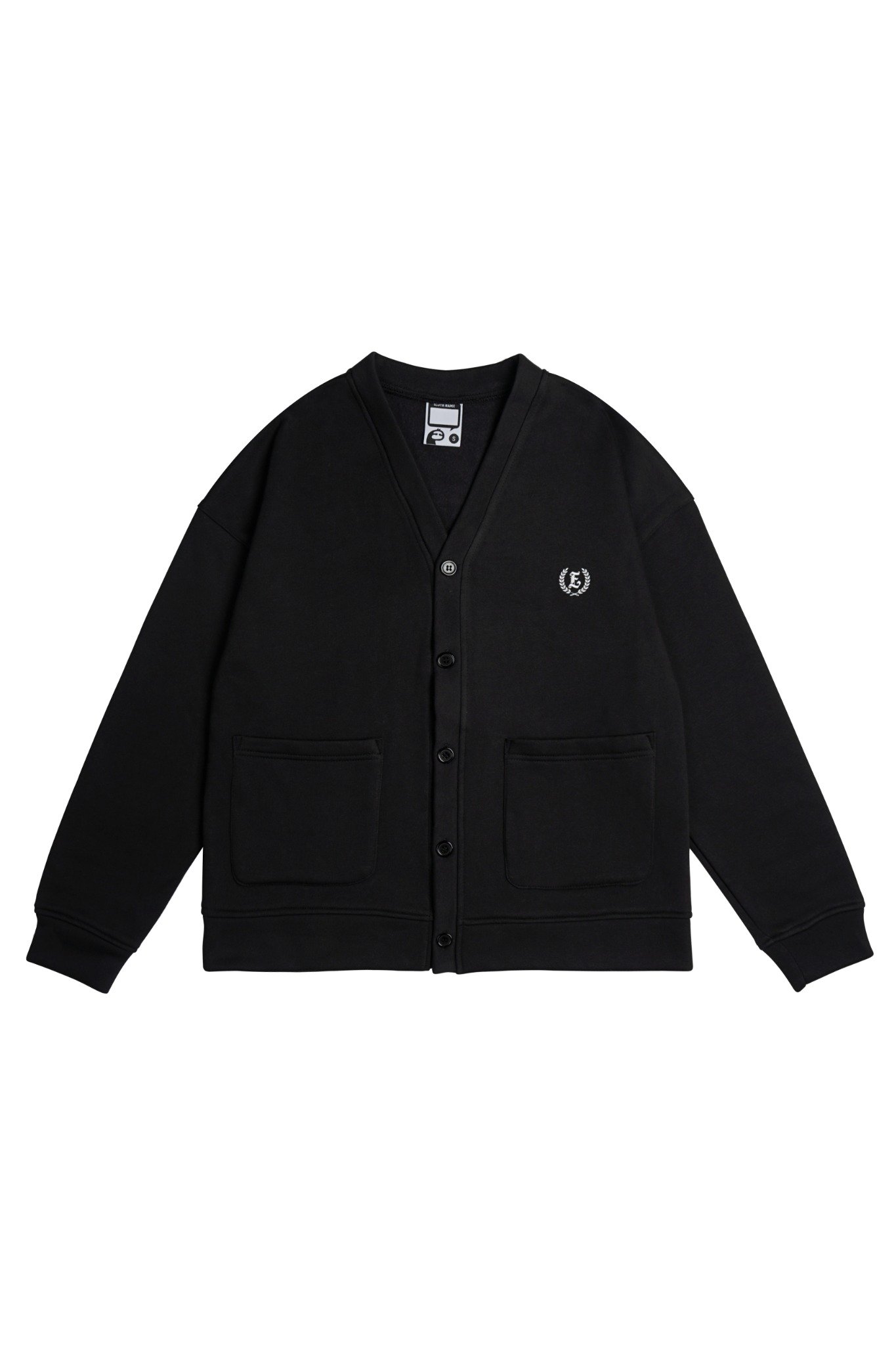  BLACK E LOGO CARDIGAN 