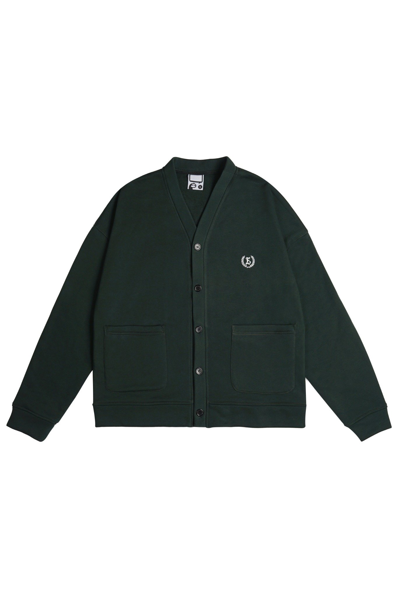  DARKGREEN E LOGO CARDIGAN 