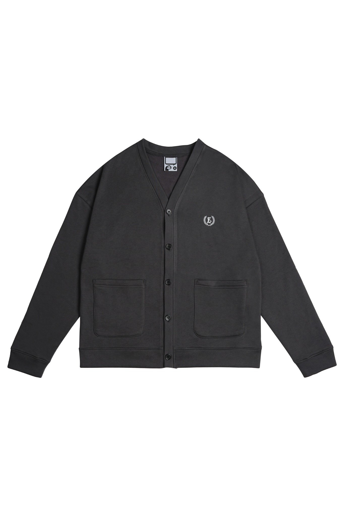  CHARCOAL E LOGO CARDIGAN 