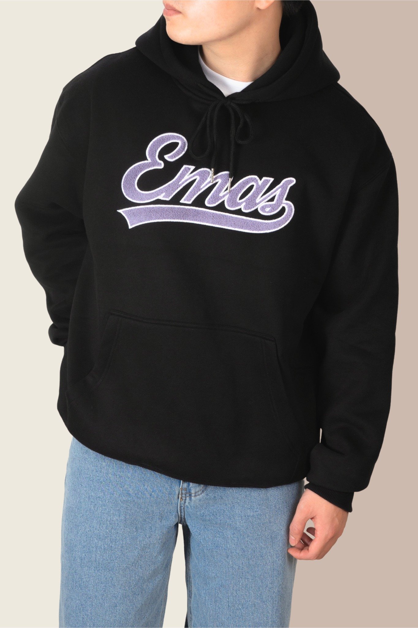  BLACK EMBROIDERED HOODIE 